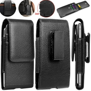 eBizWare Cell Phone Holster for iphone 15 Pro Max 14 13 12 11 8 7 Plus XR, Samsung Galaxy S24 Ultra S23 FE S22 S21 Plus S10 A15 A14 A55 A54 5G A03S Leather Swivel Belt Clip Holder Carrying Pouch Case