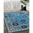 thumbnail image 3 of Ahgly Company Machine Washable Indoor Square Industrial Modern Deep Turquoise Green Area Rugs, 5' Square, 3 of 7
