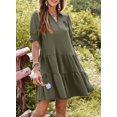 thumbnail image 2 of Vestido casual Dokotoo 2025 para mujer, verano, cuello en V, verde oscuro, 2 of 6