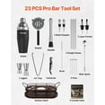 thumbnail image 2 of 23-Piece Mixology Kit, Stainless Steel Cocktail Shaker Set & Bar Tools - Silver, 2 of 11