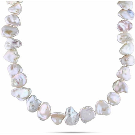 Miabella 15.5-16mm White Fancy Freshwater Pearl Sterling Silver Strand Necklace, 18