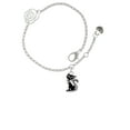 thumbnail image 2 of Delight Jewelry Silvertone Black Sitting Cat Silver-tone Rose Link Chain Bracelet, 6.25"+1.75" Extender, 2 of 4