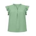 thumbnail image 2 of JLMSPLWG Girls Summer Vest Flying Sleeve Baby Girl School Casual Plain Tees Toddler Loose Fit Solid Color Short Sleeve Kids Clothes, 2 of 7