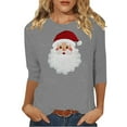 thumbnail image 2 of asdoklhq Christmas Sweatshirts for Women Ladies' Christmas Round Neck 3/4 Sleeve T-shirt Shirt Gray L, 2 of 4
