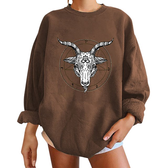 Moda mujer casual manga larga impresa damas sudaderas tops blusa Fridja fksj1645