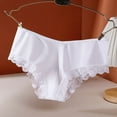 thumbnail image 2 of B91xZ Culottes Bikini pour Femmes Grande Taille en Coton Extensible, Blanc G, 2 of 3