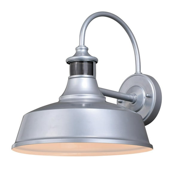 Vaxcel Dorado Silver Motion Sensor Dusk to Dawn Farmhouse Barn Dark Sky Outdoor Wall Light