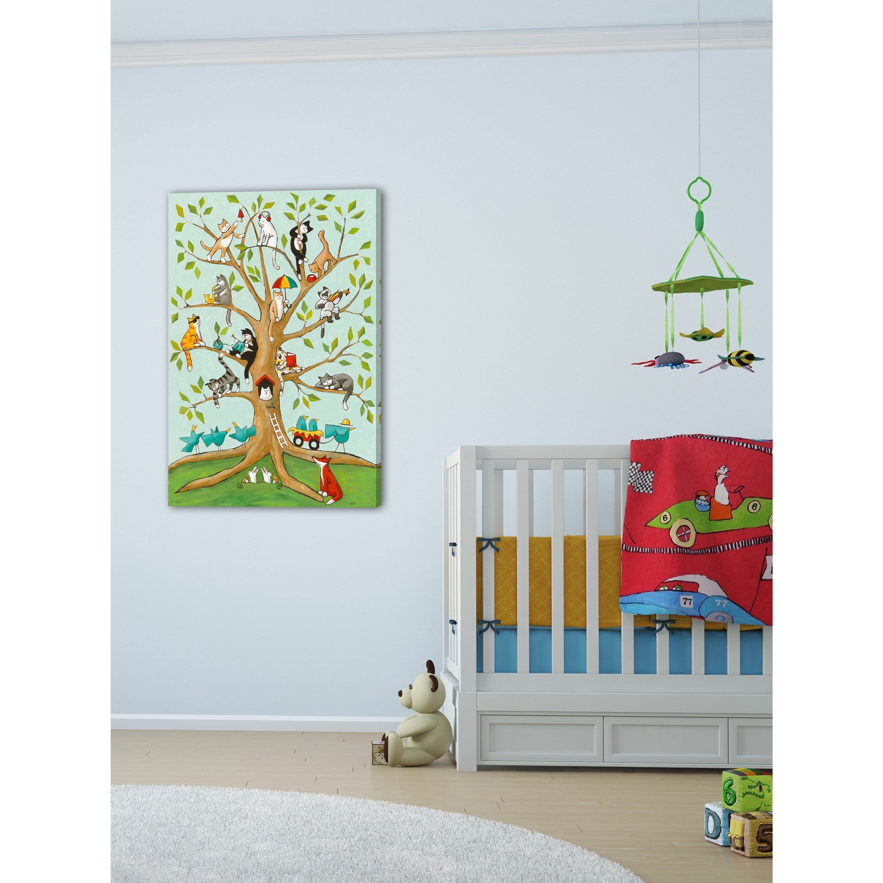Marmont Hill "Cats up a Tree" by Janet Nelson Painting Print on Wrapped Canvas