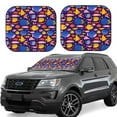 thumbnail image 2 of Daiia Cute Flat Hand Drawn Fishes 2PCS Car Windshield Sun Shade, Foldable Sun Shield for Car Front Window, Auto Sun Blocker Visor Protector Universal for Truck SUV Pickup-Medium, 2 of 7