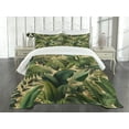 thumbnail image 3 of Ambesonne Green Quilted Bedspread Set 3 Pcs, Modern Exotics Palm Tree Leaf, King Size, Khaki Teal Pastel Brown, 3 of 4