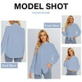 thumbnail image 3 of Button Down Blouses for Women Long Sleeve Pleated Tops Casual Business Blouse for Office Wear Chiffon Elegant Blue Shirt for Women, 3 of 5
