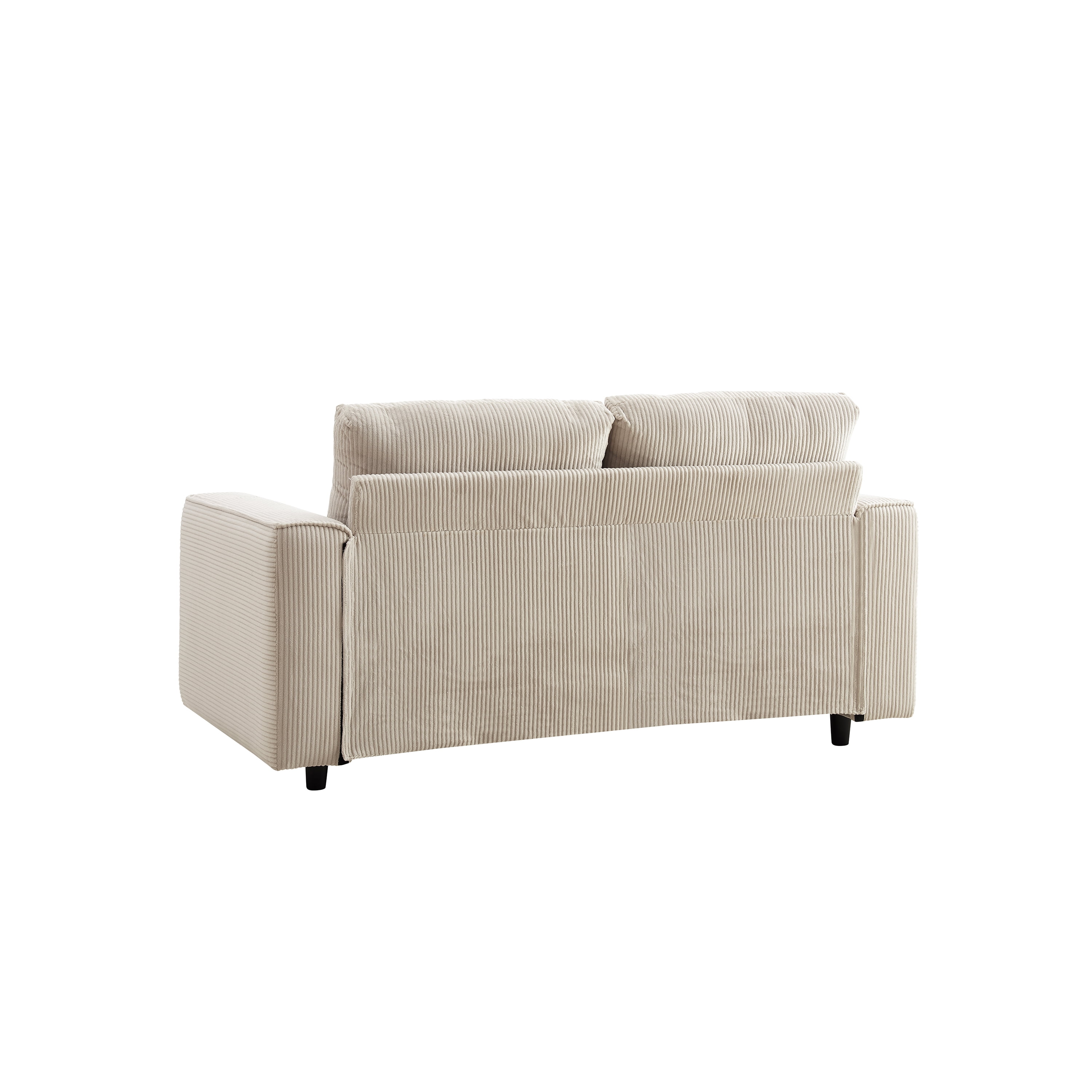 Modern Contemporary Upholstered Corduroy Plush Tufted Loveseat, Beige
