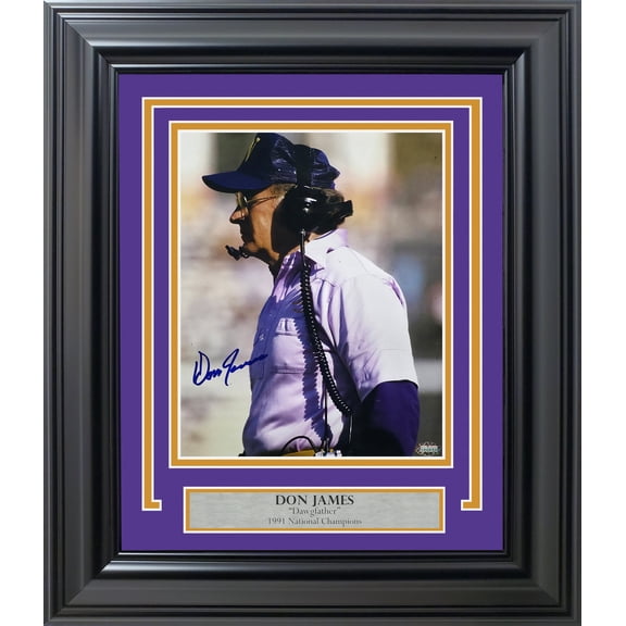 Don James Autographed Framed 8x10 Photo Washington Huskies MCS Holo 253363