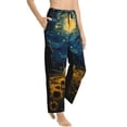 thumbnail image 2 of Balery Oil Starry Sky Sunflower print Women's Pajama Pants,Ultra Lightweight Pjs,Lounge Pant-Medium, 2 of 9