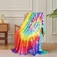 thumbnail image 2 of Rainbow Tie Dye Blanket,Spiral Psychedelic Pattern Bohemian Flannel Throw Blanket Soft and Cozy,Tie Dye Blanket Gift for Adult Kids Teen Girls,Cute Blanket for Nap Bed Sofa Chair Home Decor 50x60 in, 2 of 6