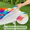 thumbnail image 5 of Colorful Rainbow Tie Dye Spiral Pattern Round Fitted Tablecloth with Elastic Edge,Dining Table Cover Waterproof,Outdoor Round Tablecloth for Camping,Dining,Indoor and Outdoor, 5 of 7