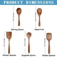 thumbnail image 4 of Wooden Spoons for Cooking Non-Stick Kitchen Pan Toolset 5 PCS Set,100%Natural Teak Kitchen Utensils Spatula, Wooden Cooking Utensils Spoons, Fried Spatula and Salad Fork, Pasta Spoon, Wooden Spoo, 4 of 7