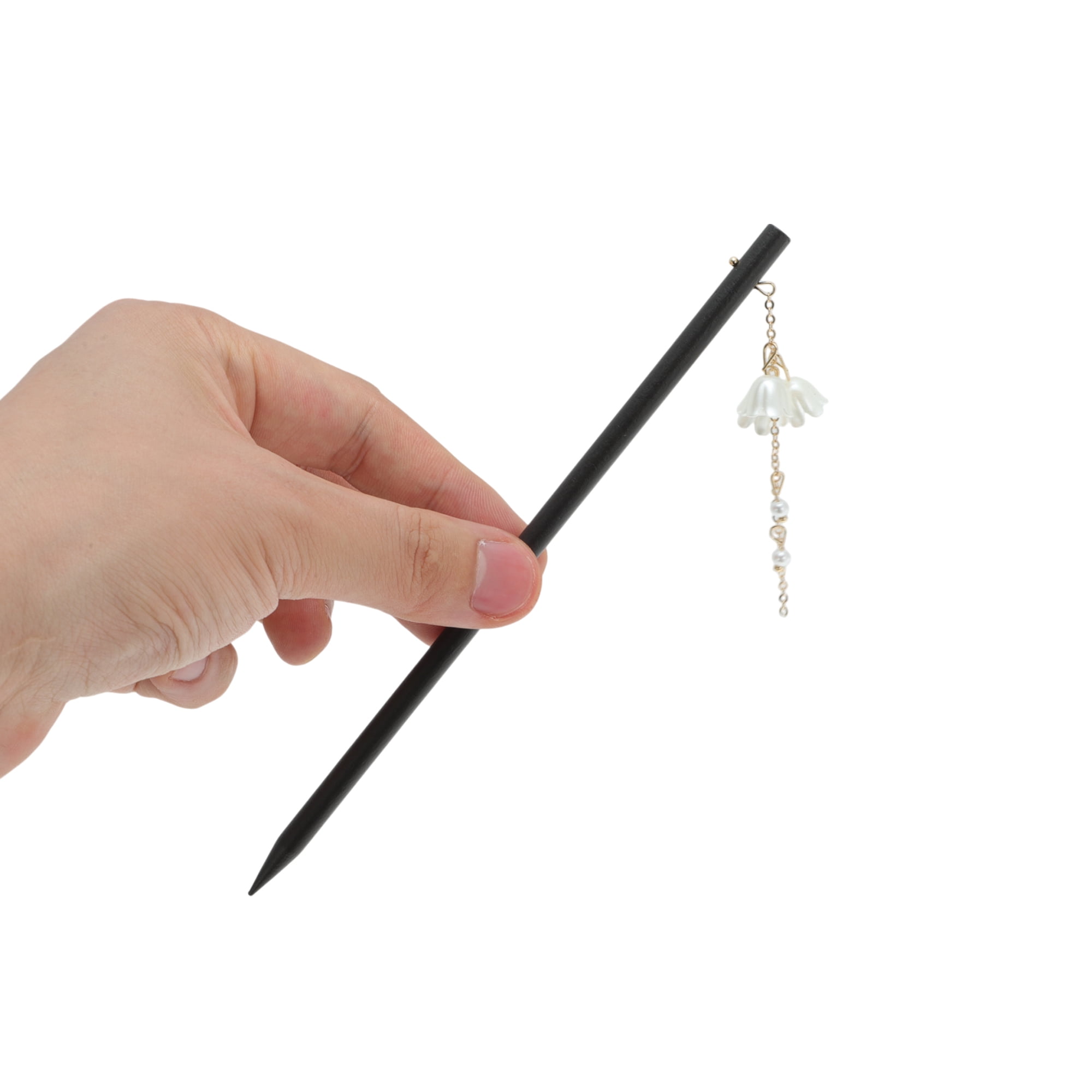 Unique Bargains Lily of the Valley Hair Chopstick for Women Black Gold Tone 1 Pc
