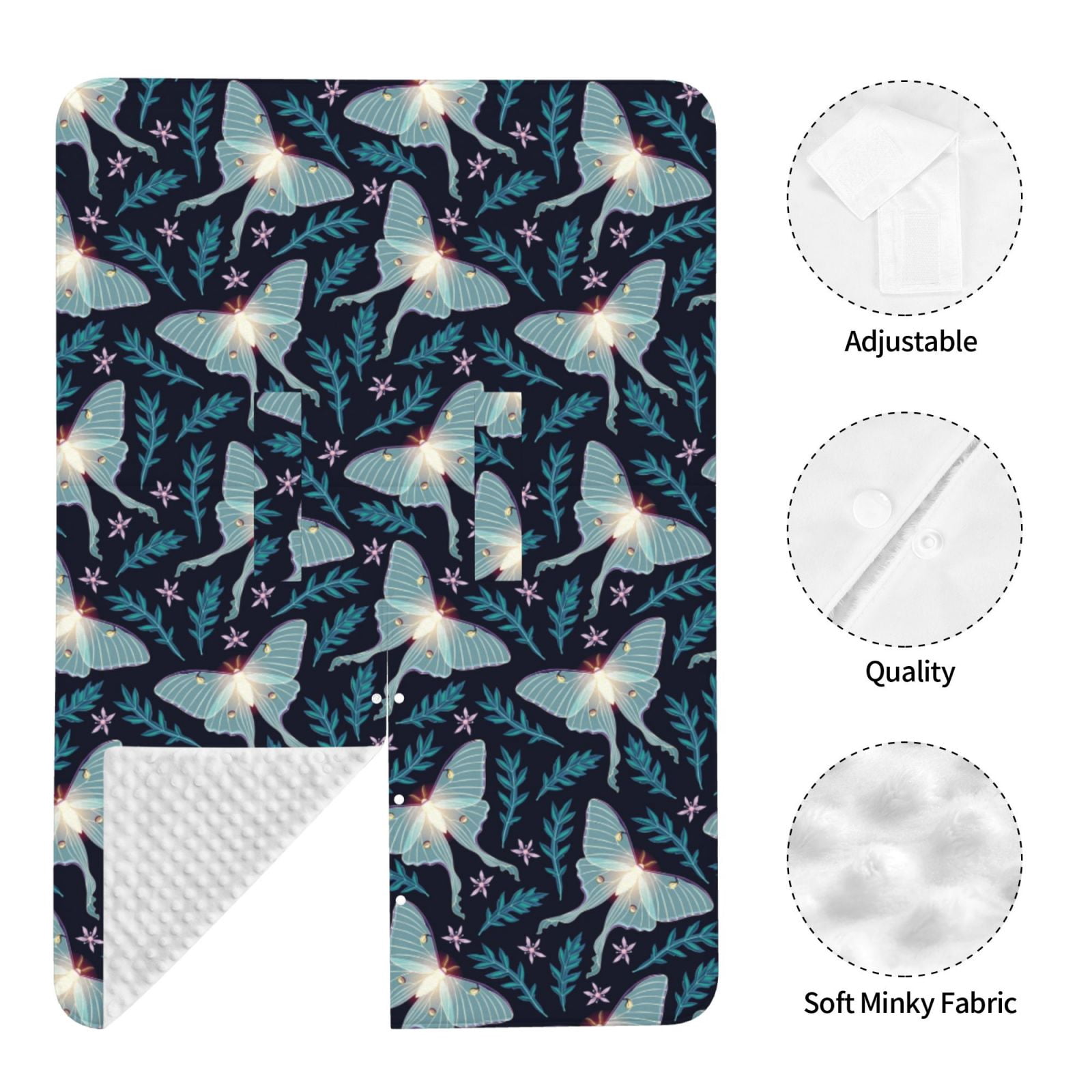 Naloa Glowing Butterfly Baby Car Seat Cover, Breathable Baby Carrier Cover, Multiuse Baby Carrier Cover & Nursing Breastfeeding Cover