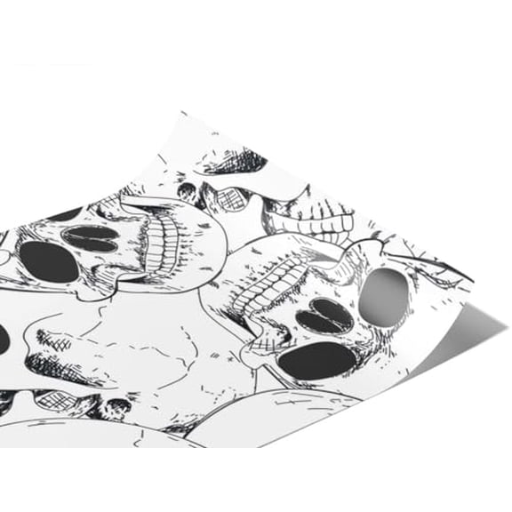 Rwraps Skull and Bones Realistic Catacomb Matte Vinyl Film Wrap 59in x 9ft Vinyl Vehicle Car Film