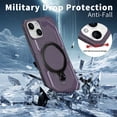thumbnail image 6 of Allytechgroup Magnetic Case for iPhone 14, Support Wireless Charging Rugged Heavy Duty Durable Cover Case with Kickstand Shockproof Back Cover for iPhone 14, Purple, 6 of 6