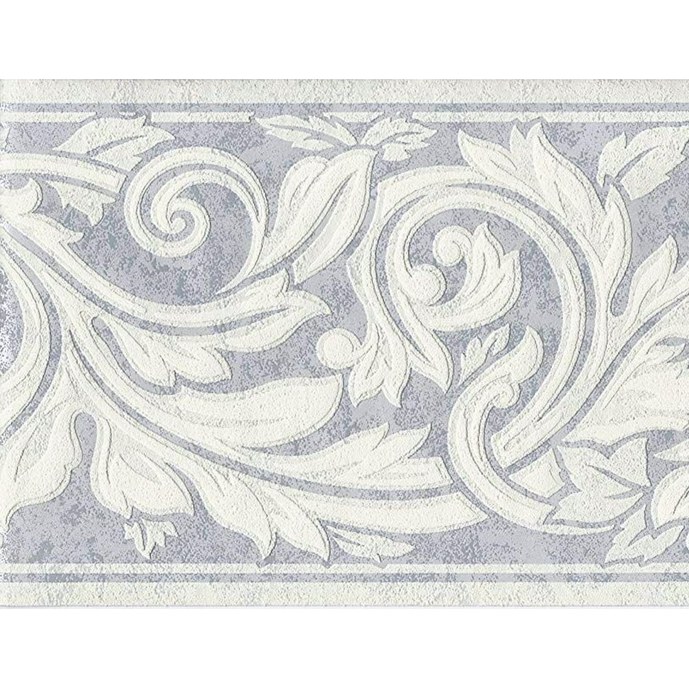 879022 Raised Texture Floral Wallpaper Border