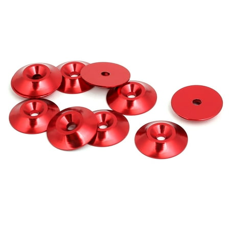 - Unique Bargains M3 Aluminium Alloy Cone Shape Engine Bay Fender Bumper Washer Red 10pcs
