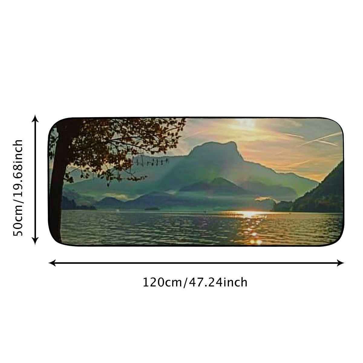 PHYHOO Decorative Door Mat, Door Mat with Non-Slip Rubber Backing, Easy Cleaning, Traps Dirt, Rug for Entry, Patio, Garage - Landscape Lake Nature Water Mountains Bank 19.68*47.24 in
