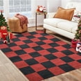 thumbnail image 2 of Garvee 5'x7' Christmas Area Rug Checkered Indoor Carpet, Washable Rugs Geometric Non-Slip Rug Low Pile Floor Mats for Living Room Bedroom Holiday Decor, Red and Black, 2 of 4