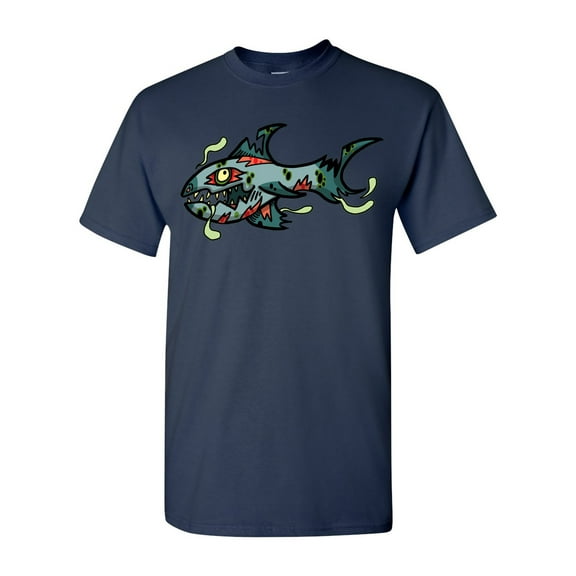 Zombie Shark Undead Animals Adult DT T-Shirt Tee