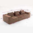 thumbnail image 3 of Demi Bonn 111" Modular Sectional Sofa Couchesk, Corduroy 3 Seat Couch Memory Foam Couches for Living Room, Cloud Couch, Brown, 3 of 14
