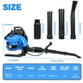 thumbnail image 5 of Lorelo Leaf Blower, 75.6CC Gas Powered Backpack Leaf Blower, 4-Stroke Snow Blower for Lawn Care Yard Dust Debris (Blue), 5 of 8