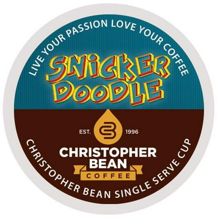 Snitzerdoodle Single Cup Decaf Coffee Christopher Bean Coffee K Cup Pods.  (18 Count Box) Keurig Brewer