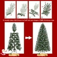 thumbnail image 5 of Favory 7.5ft Pre-lit Frosted Artificial Hinged Christmas Tree with 1398 Flocked PVC Tips,88 Pine Cones,88 Holly Berries & 500 Warm White Lights,Foldable Stand,Green, 5 of 9