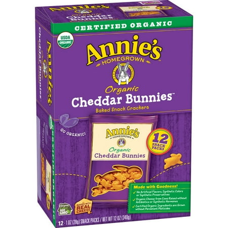 snack crackers homegrown cheddar bunnies annie baked packs organic