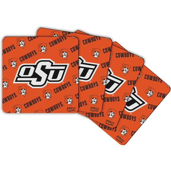 Oklahoma State Cowboys Four-Pack Square Repeat Coaster Set