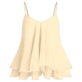 thumbnail image 4 of GHIIYER Spaghetti Strap Tank Top for Women Ssleeveless Camisole Ruffle Layered Mesh Dressy Top Size 2XL, 4 of 6