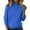Blue, variant on Women's Half Turtleneck Sweater, Loose Fit Pullover Top, Long Sleeve Casual Knit, Slimming Everyday Sweater, Solid Color Versatile Sweater, Fall Winter Knit Top Brown XXL