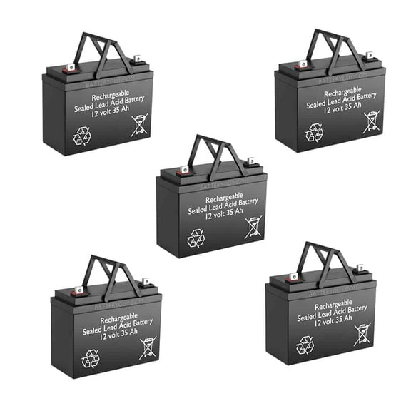 BatteryGuy PLS Concepts XPA1235C replacement 12V 35Ah battery  - BatteryGuy brand equivalent (qty of 5)