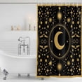 thumbnail image 2 of Shower Curtain Bathroom Set Gold Yellow Moon Star Waterproof Fabric Shower Curtains with Grommets&Hooks, Starry Night Polka Dot on Black Privacy Bath Curtain for Bathtub 48x72in, 2 of 9