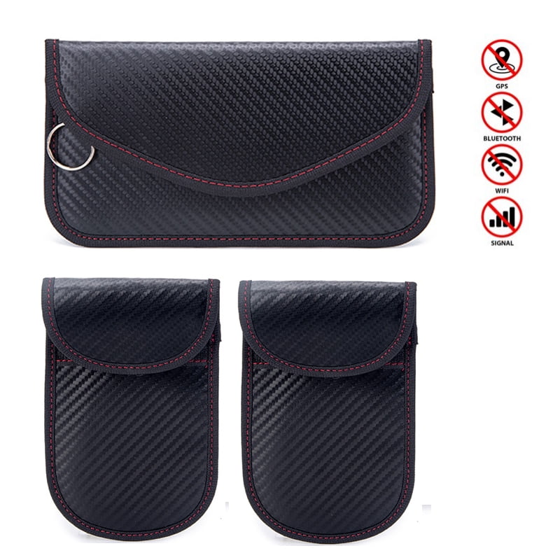 SUTENG Cell Phone Protector Car GPS RFID Signal Blocking Signal Jammer, Key Fob Bag(2 Pack