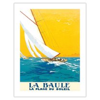 La Baule France - The Beach of the Sun (La Plage Du Soleil) - Vintage Railroad Travel Poster by Charles-Jean Hallo c.1931 - Bamboo Fine Art 290gsm Paper (Unframed) 17x22in