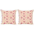 thumbnail image 1 of Ambesonne Abstract Throw Pillow Cover 2 Pack, Grunge Rose Petal Rounds, 16", Peach Champagne, 1 of 2