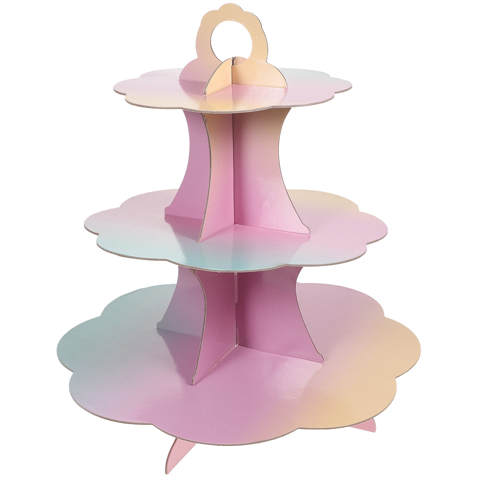 Cake Holder 3 Tiers Decorative Cake Stand Paper Disposable Rainbow Cake Stand Walmart