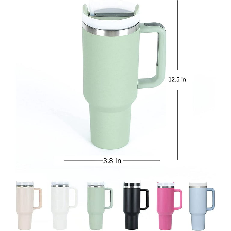 Tumbler With Handle 40 oz Travel Mug Straw Covers Cup with Lid Insulated  Quencher Stainless Steel Water Iced Tea Coffee Gift Rose Quartz