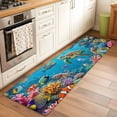 thumbnail image 2 of Runner Rug 2'x6', Ocean Sea Turtle Washable Non-Slip Hallway Runner Rugs, Blue Coastal Fish Coral Jellyfish Marine Life Bedside Rugs Floor Mats Carpet Runners for Kitchen Bathroom Laundry Room, 2 of 8