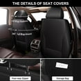 thumbnail image 5 of LAONNVIR Seat Covers for Cars Leather Waterproof Universal Fit for Ford Escape 2001-2024 (Black&Grey), 5 of 5