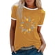 thumbnail image 2 of Fiudx Ofertas Flash Del Día Top de Manga Corta con Cuello Redondo y Estampado Regular de Feliz Pascua Sexy de Verano para Mujer, 2 of 5