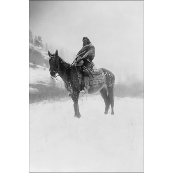 24"x36" Gallery Poster, Apsaroke Crow tribe native american indian man Montana 1908