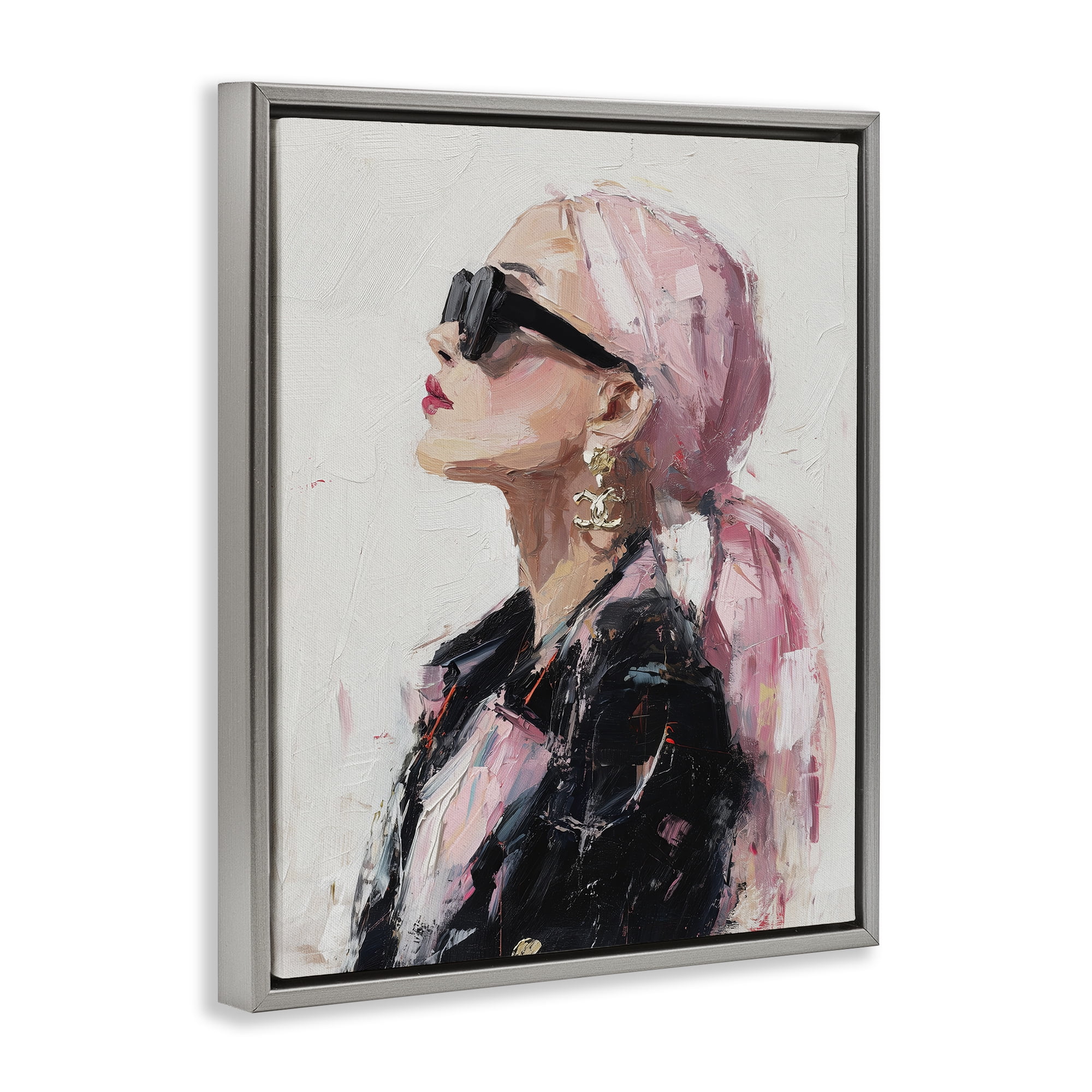 Stupell Industries Pink Daydream Impression Gray Framed Floater Canvas Wall Art, design by Svetlana Aleynikova